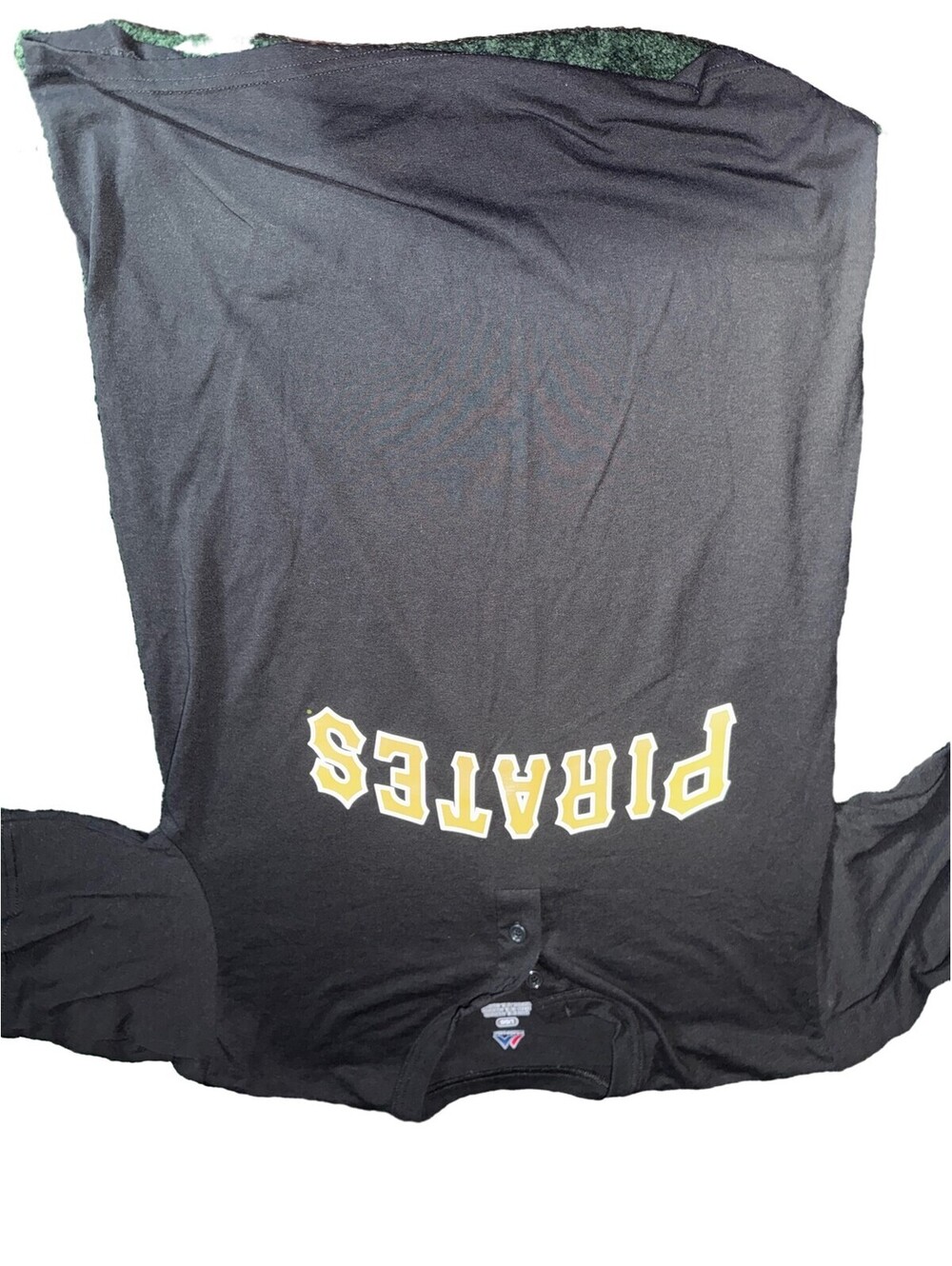 Pittsburgh Pirates Majestic Henley Shirt Black MLB Baseball Mens Size L